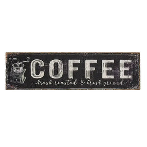 Distressed Black Metal Coffee Sign