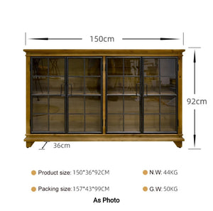Glass/Metal/Wood Sideboard