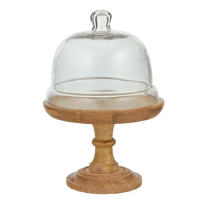 Cal Footed Wood/Glass Cloche