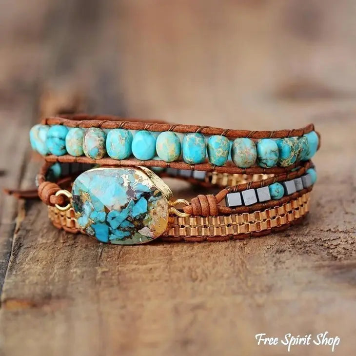 Turquoise Howlite Wrap Bracelet